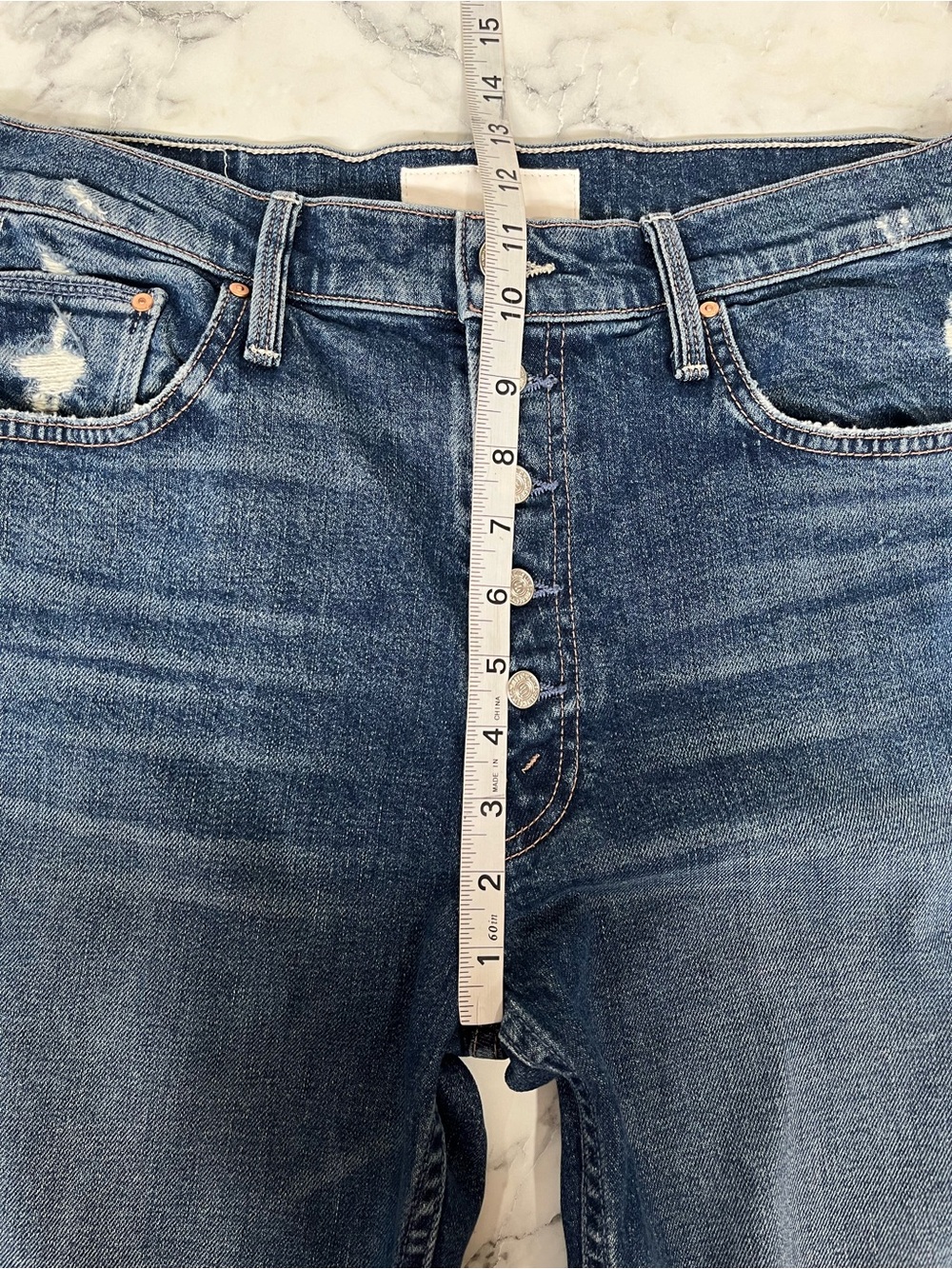MOTHER SUPERIOR Pixie Tomcat Ankle Jeans in Born To Bite Exposed Button Fly 31 - Picture 10 of 16
